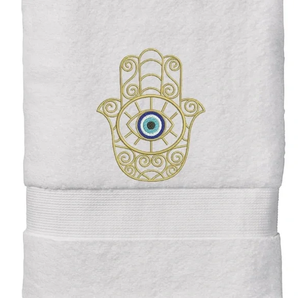 Hand Evil Eye Embroidered Hand towel Pick one New Made to order Black - Picture 13 of 16